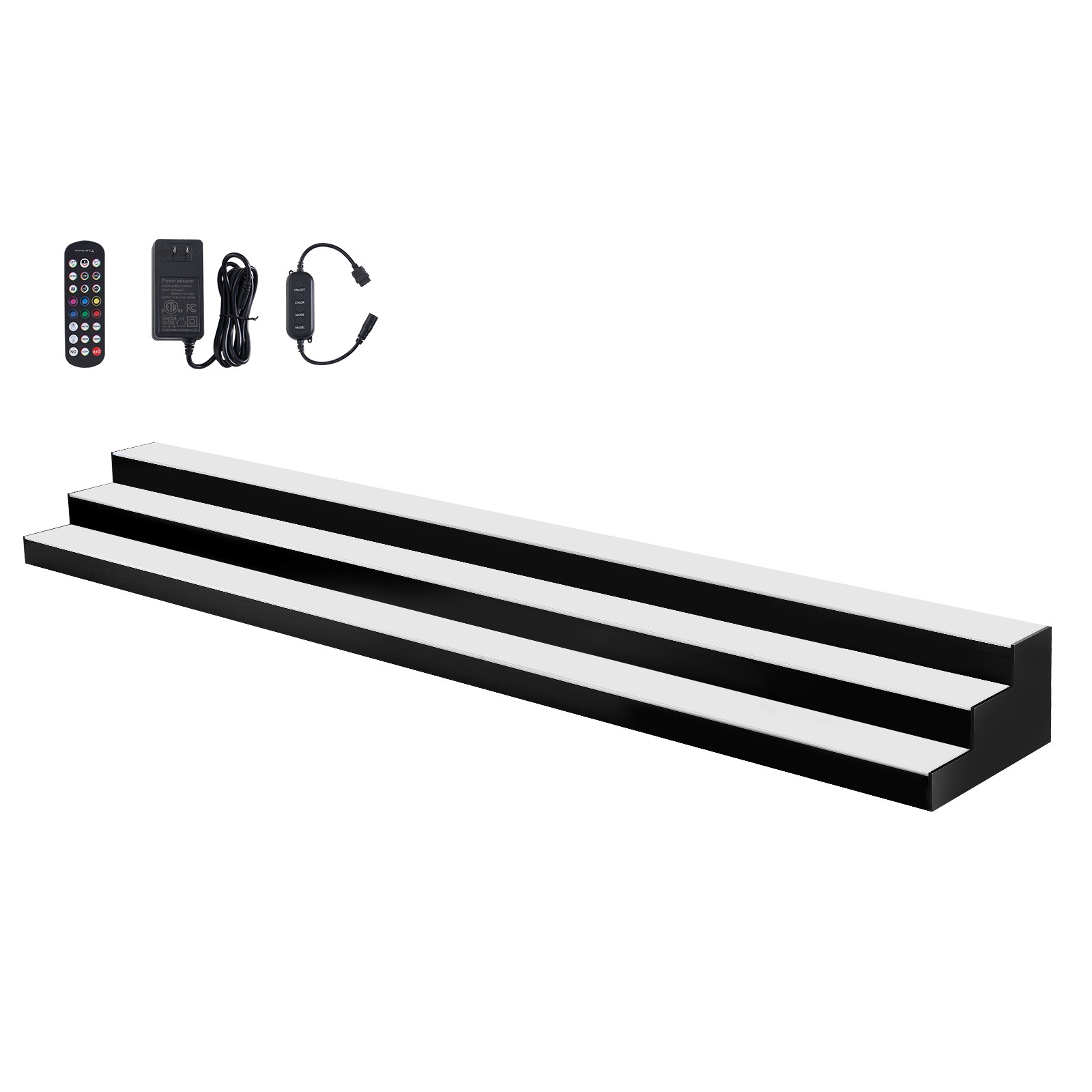 Uimoso LED Illuminated 3-Tier Liquor Bottle Display, 70 Inches, Holds 52 Bottles