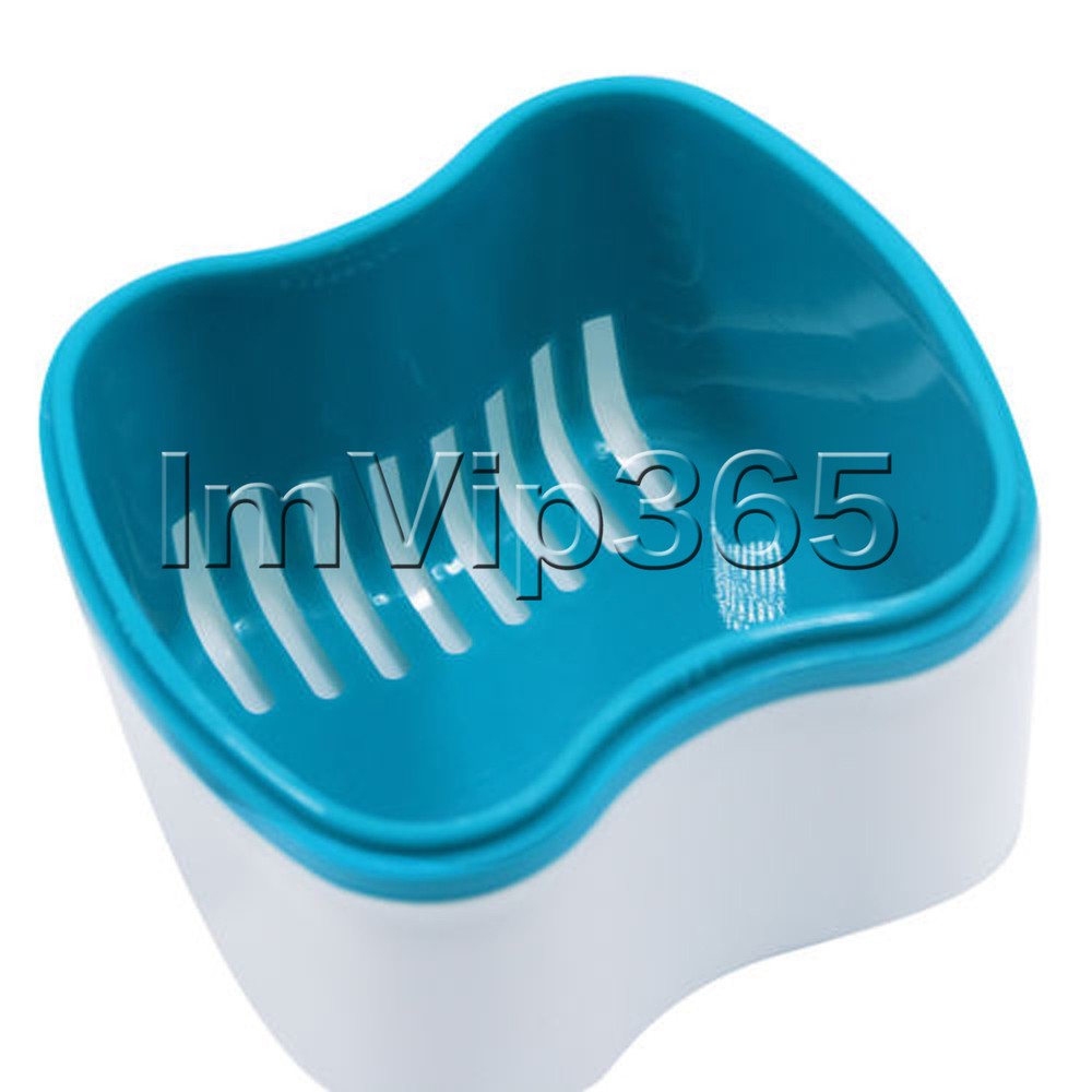Denture Box Container Dental False Tooth Bath Case Rinsing Basket Teether Holder