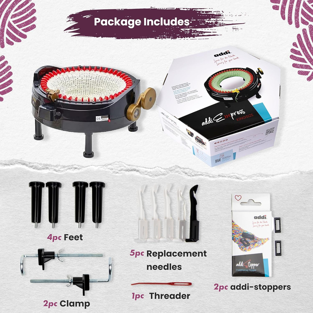 express King Size Knitting Machine, 46 Needles Circle Knit Loom Machine with Row