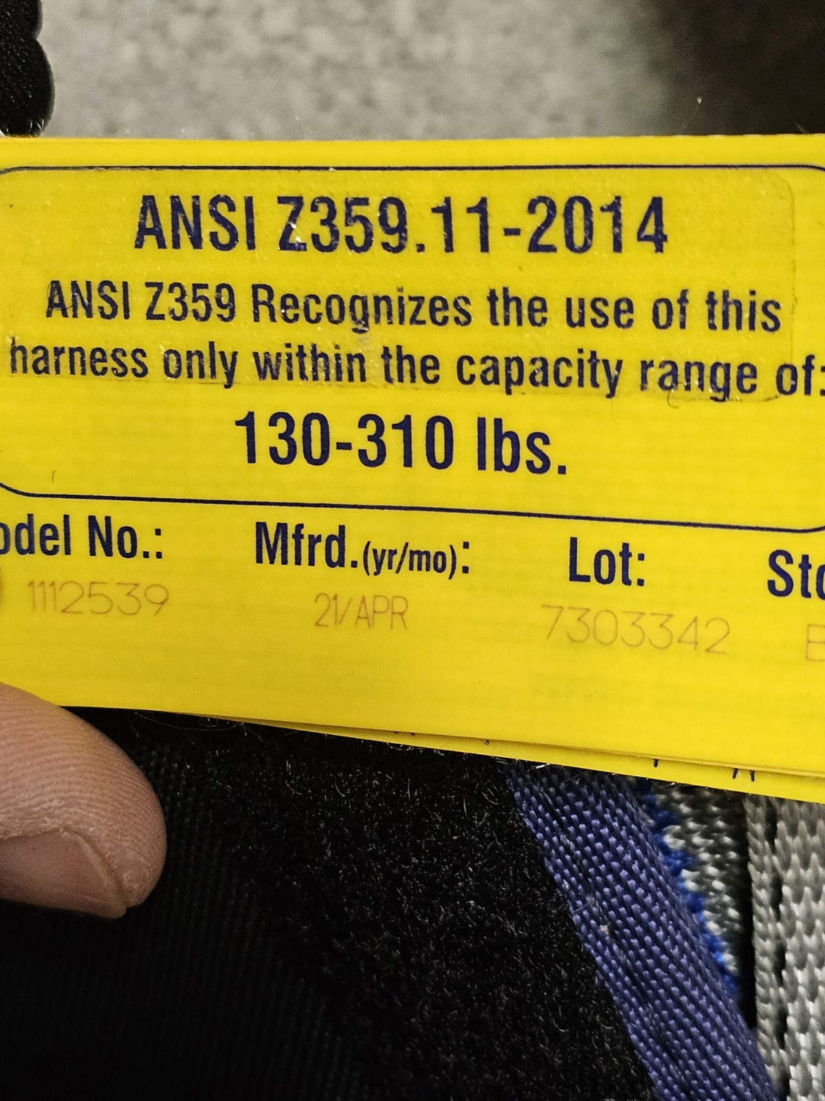 3M DBI-SALA EXOFIT STRATA XXL FULL BODY HARNESS FALL PROTECTION 1112539 XXL BELT