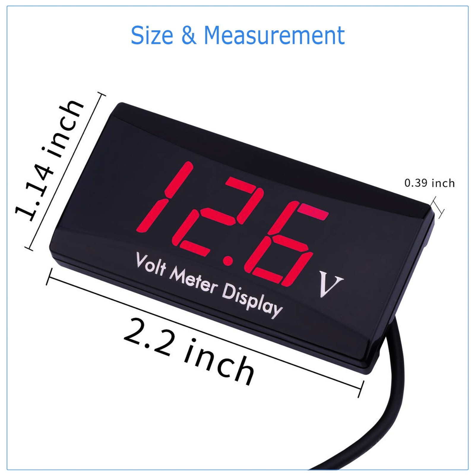 12V Digital LED Display Voltmeter Gauge Panel Meter for Car Motorcycle