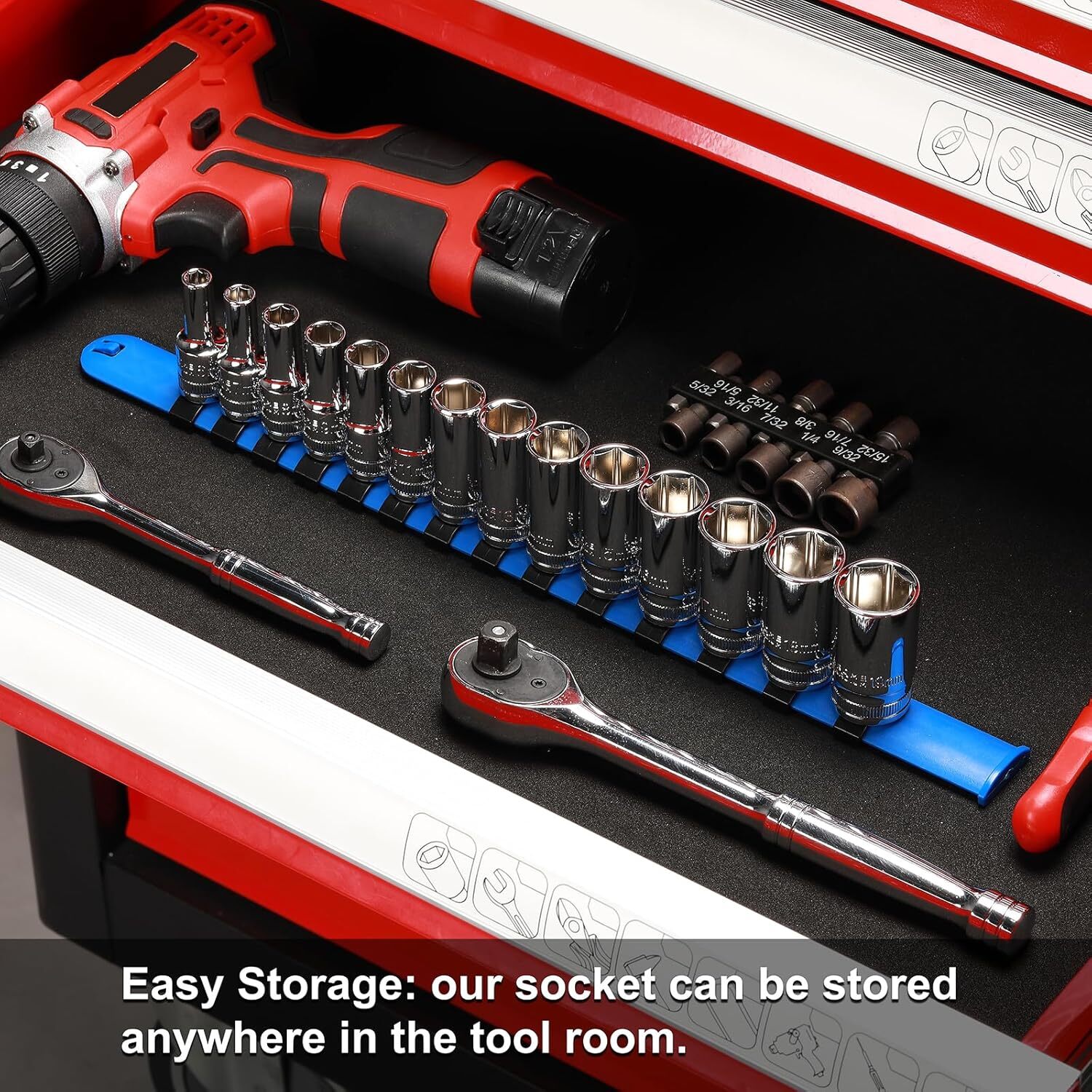 3/8" Drive Metric Deep Impact Socket Set Mid-Length 6-19 mm 14PCS 6 Point