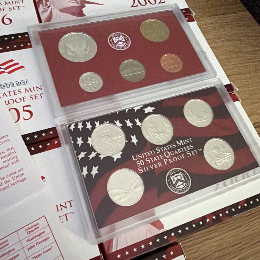 Complete Set 1999 To 2007 Silver Proof, Proof, And Uncirculated Sets, With COA'S