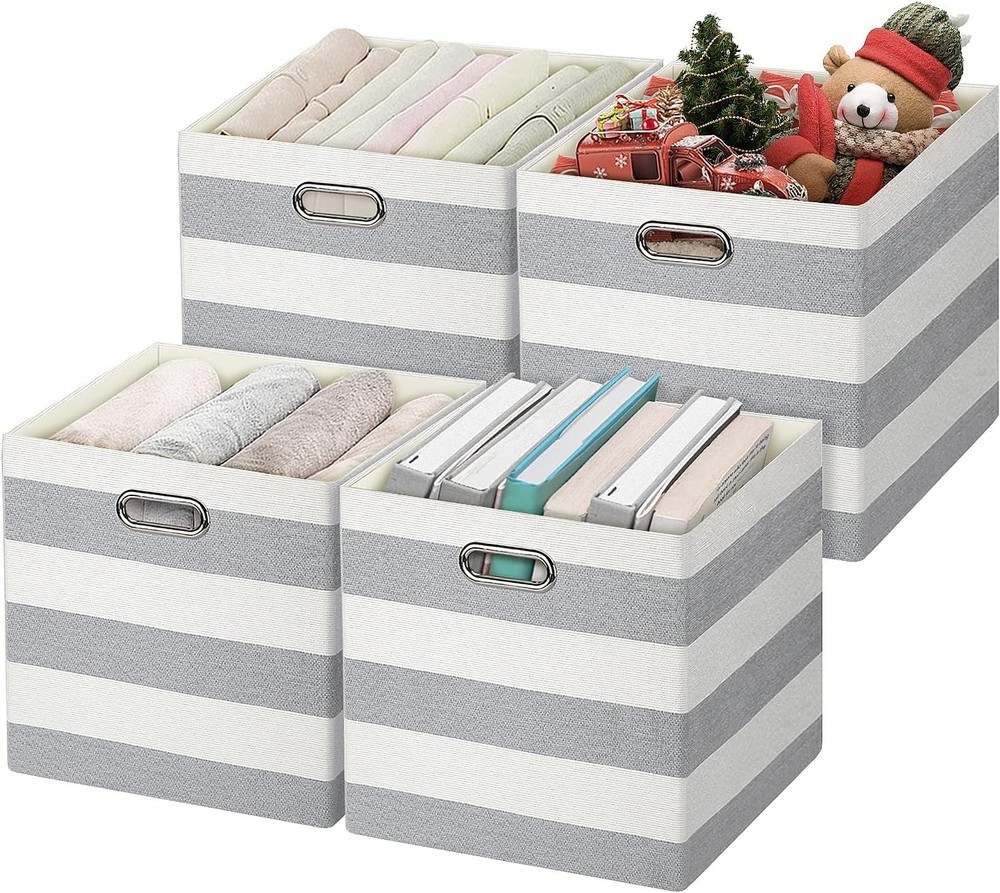 3X Thicker Storage Bins Storage Cubes 13×13 Fabric Storage Boxes Foldable