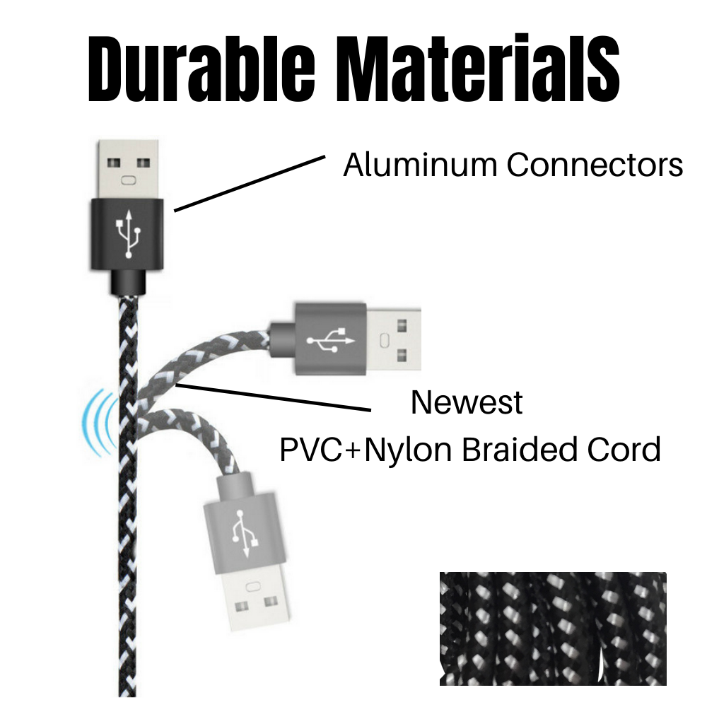 3/6/10Ft Micro USB3.0 Cable Fast Charge Data Sync For Samsung Android LG Charger