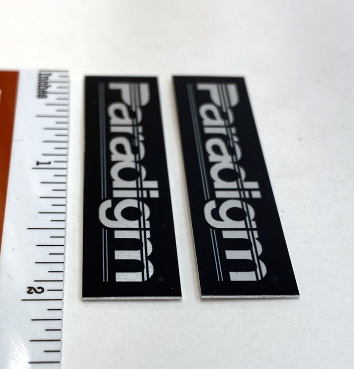 Paradigm Speakers Custom Made Aluminum Speaker Badge Pair