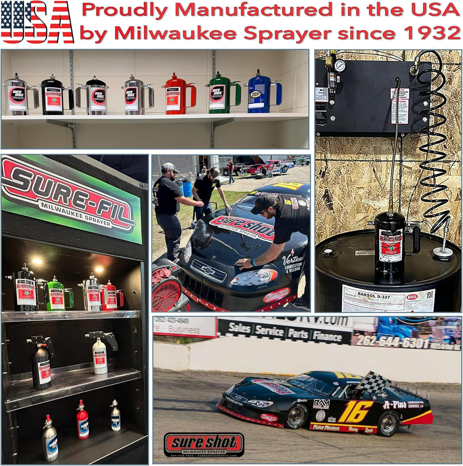 Sure Shot A1000R 1 Quart Enameled Steel Sprayer, Red