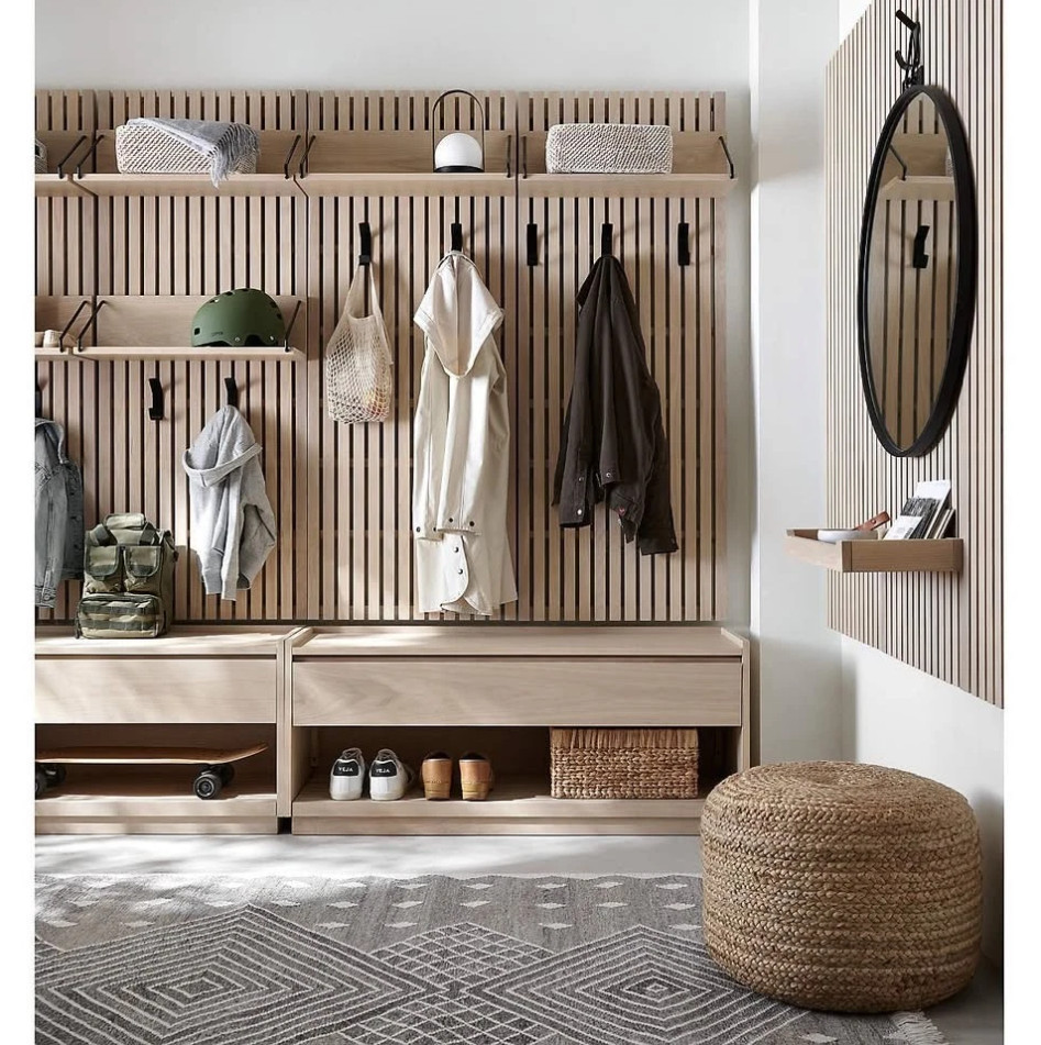 Crate & Barrel Batten 24" Flat White Oak Wall Shelf