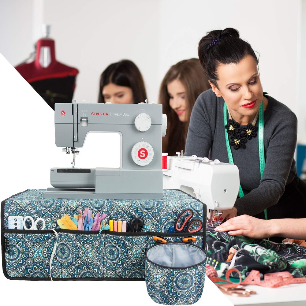 Sewing Machine Pad Table Pockets Water-Resistant Mat Organizer Mandala Pattern