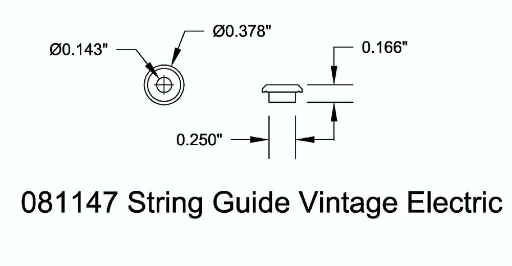 String Guide Vintage 50s Tel Style Black Single Bitterroot 081147BK