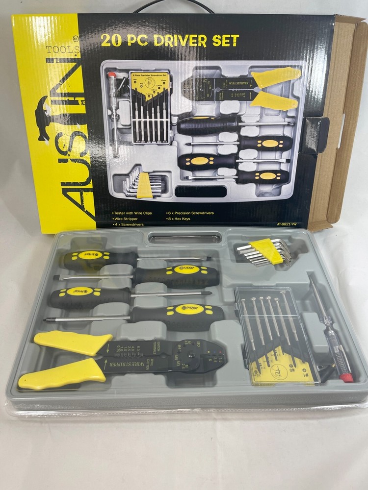 New Wire Stripper Wire Clips Precision Screwdrivers Hex Keys 20 pcs Set Tool