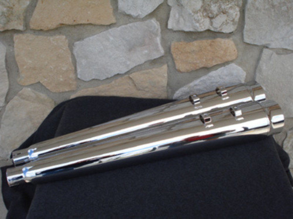 DNA 4" MEGAPHONE SLIP-ON MUFFLERS EXHAUST HARLEY ELECTRA TRI GLIDE TOURING 95-16