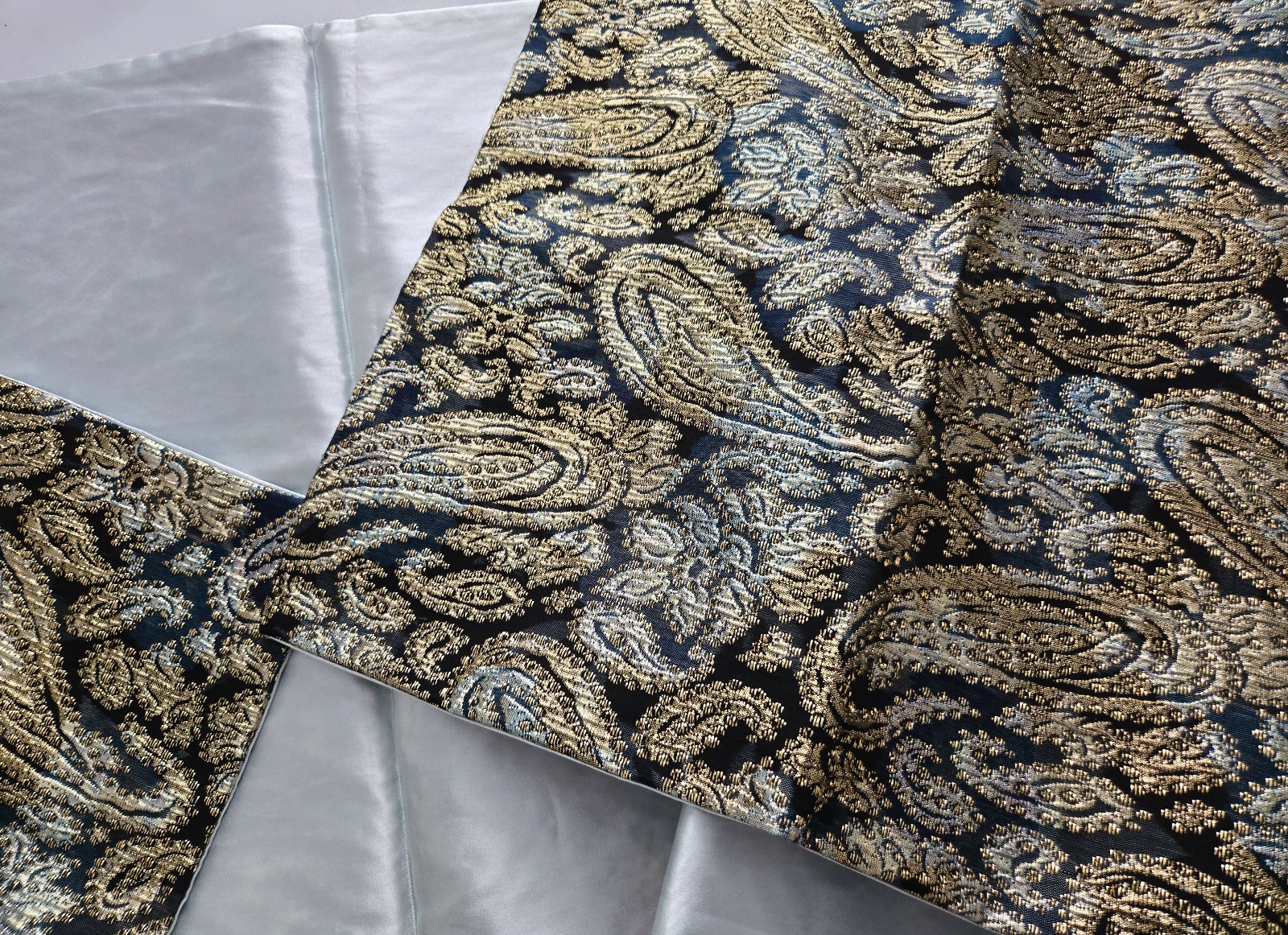 MODE MAKER Ben Goodman Evening Wrap Scarf Table Runner GOLD SILVER BLACK 70"x17"