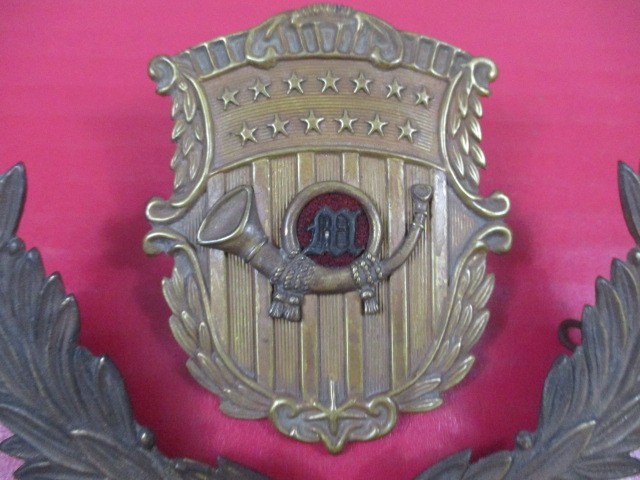 Civil War USMC Marine Corps Early Shako Helmet Plate & Wreath - Original - RARE