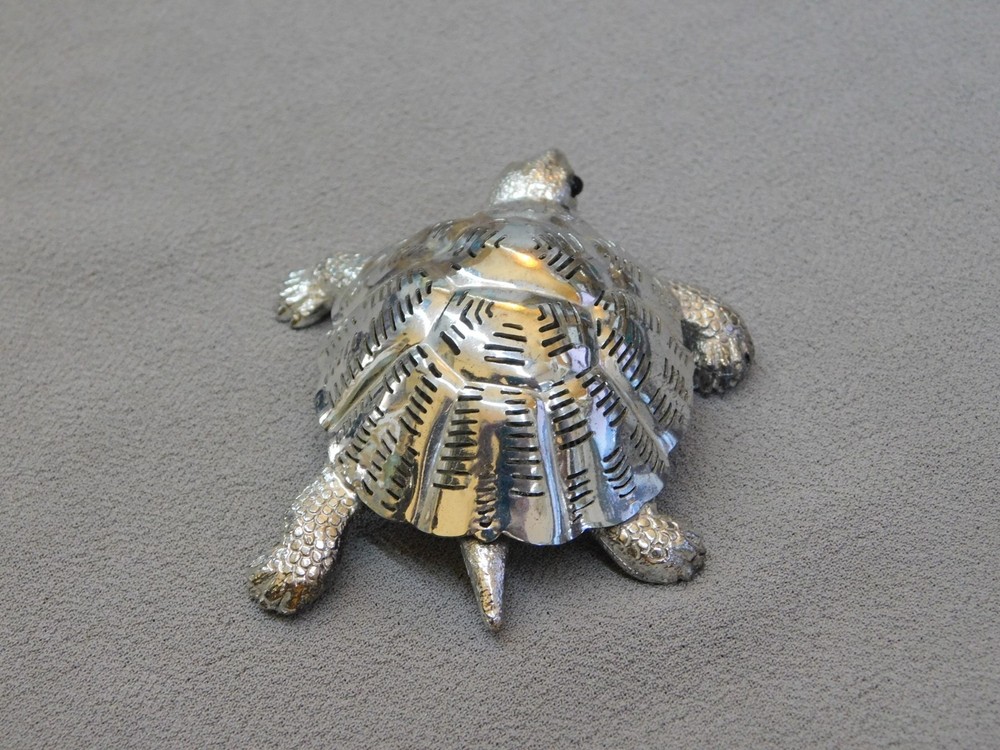 Christofle Lumiere D'Argent Silverplate Turtle Figurine