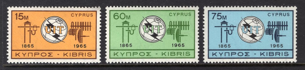 M23901 Cyprus 1965 SG262/264 ITU UMM, Cat £13