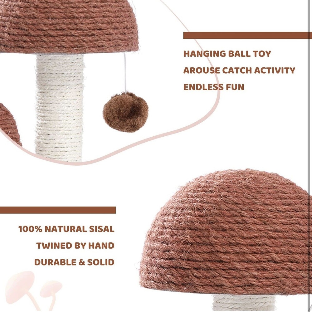 Cat Scratching Post, Mushroom Tall Cat Scratcher Featuring