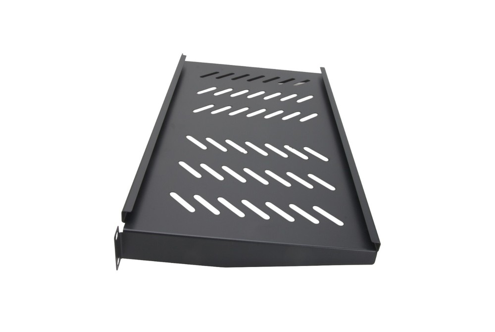 2-Pack - 1U 19” Server Shelf Vented Rack Mounts 10” Deep Tray Storage Set Black