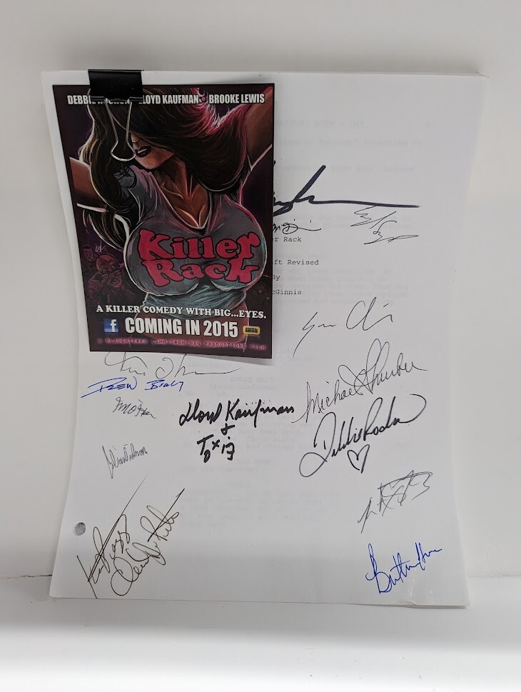 Killer Rack Movie Script Horror Cast Autographed Signed Script 2015 Rare Film