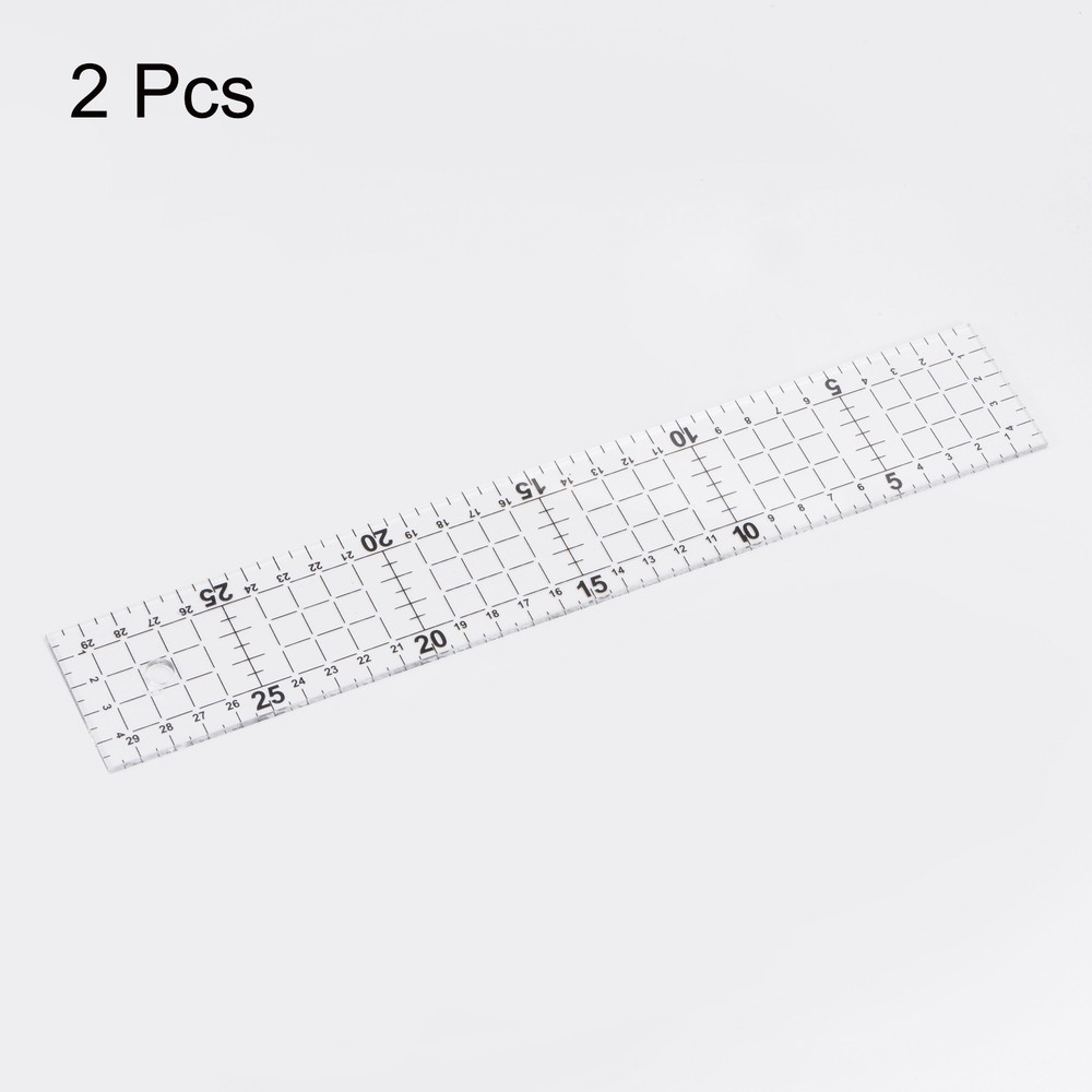 2pcs Patchwork Ruler 30x5cm Acrylic Quilting Ruler with Black Grid Lines