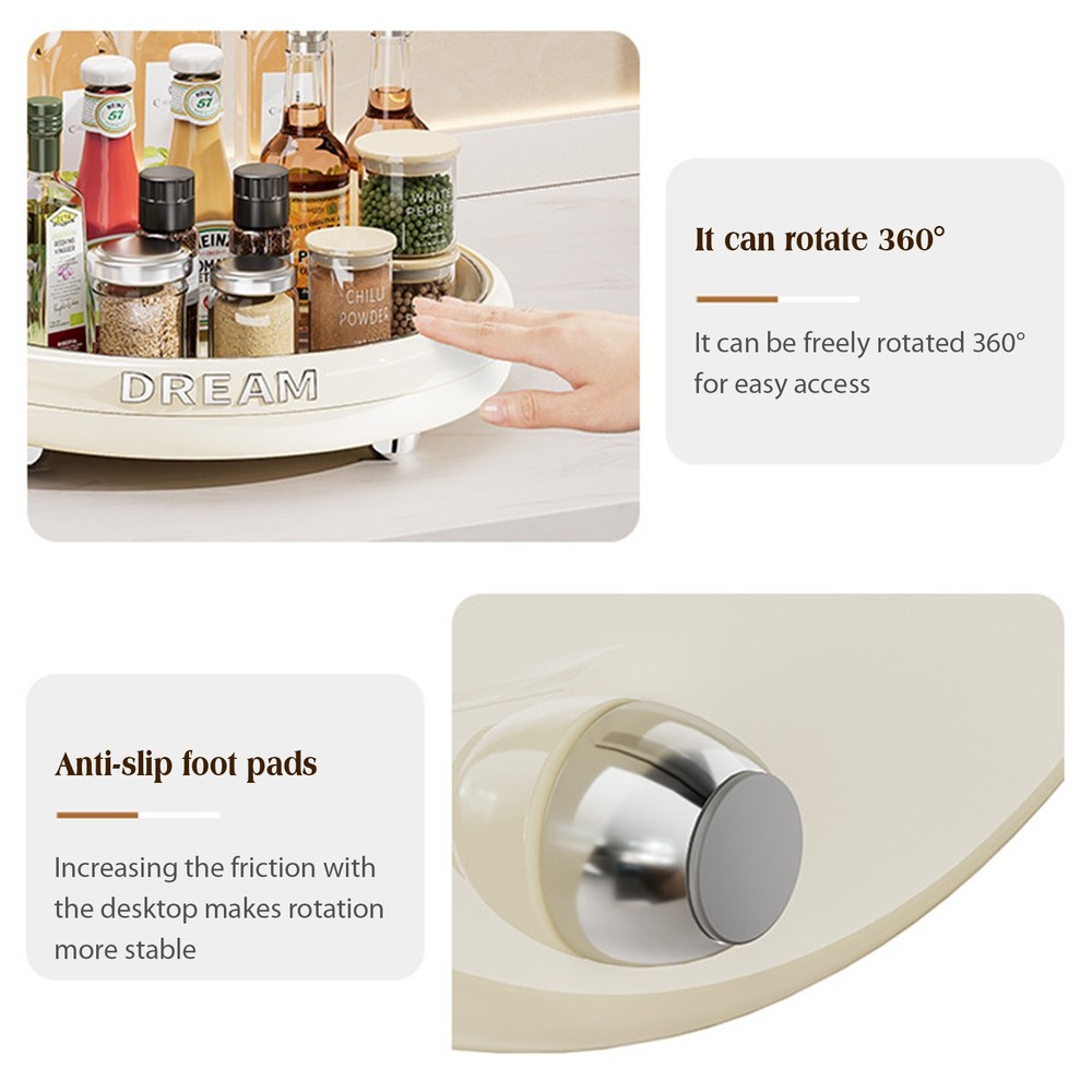 Rotating Kitchen Storage Tray Waterproof C ondiment Holder Kitchen Accessory