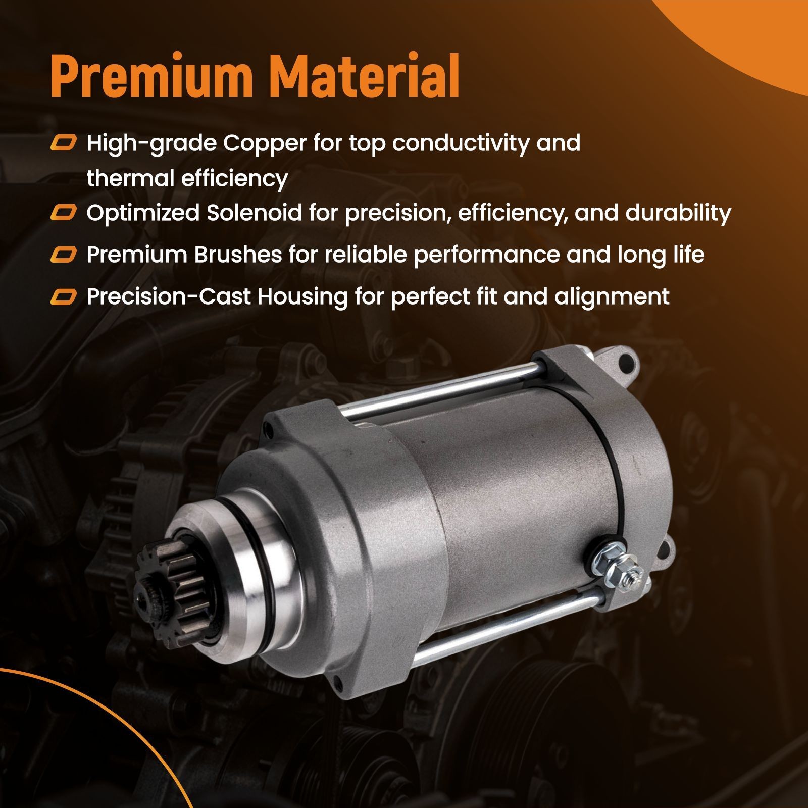 12V Starter for Yamaha 1100 XVS1100 V-Star Classic/Custom/Silverado 1999-2008