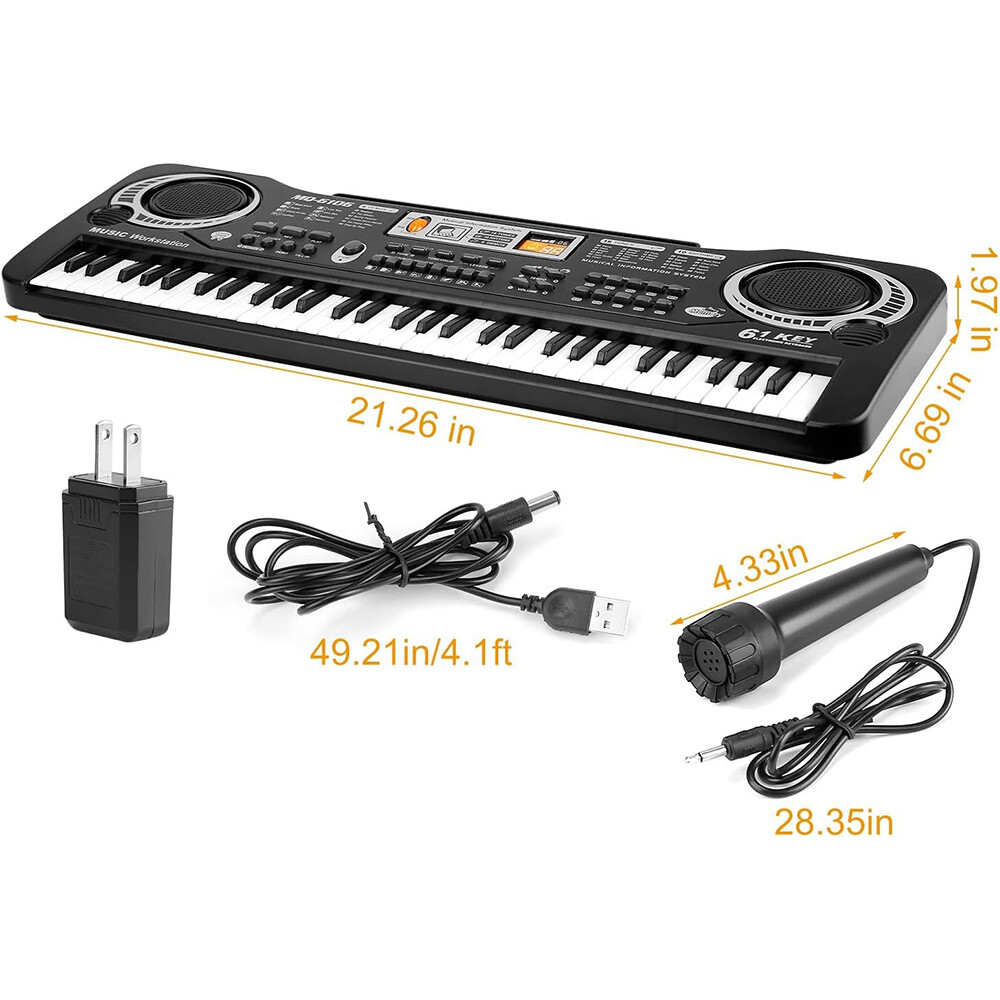 Kids 61-Key Portable Electronic Keyboard Piano Educational Toy