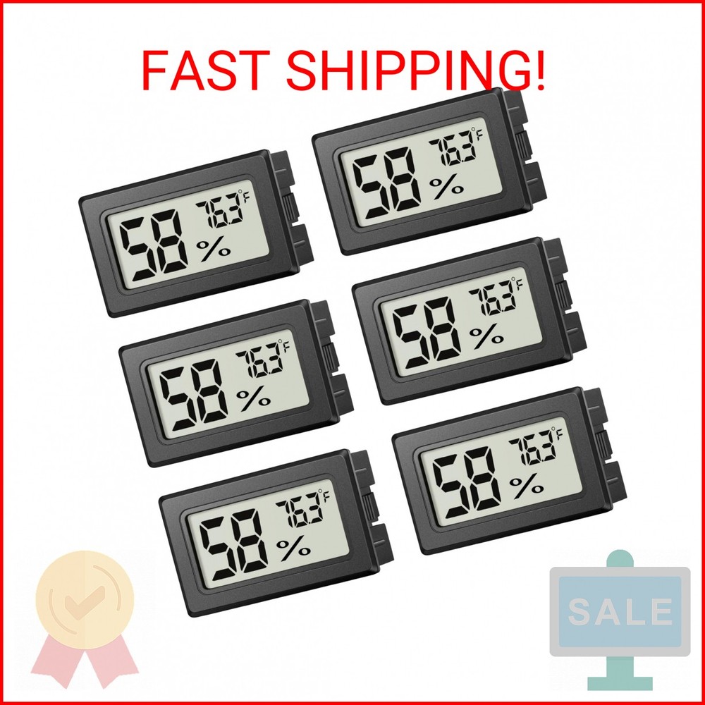 6 Pack Mini Hygrometer Indoor Humidity Meter, Small Digital Thermometer Humidity
