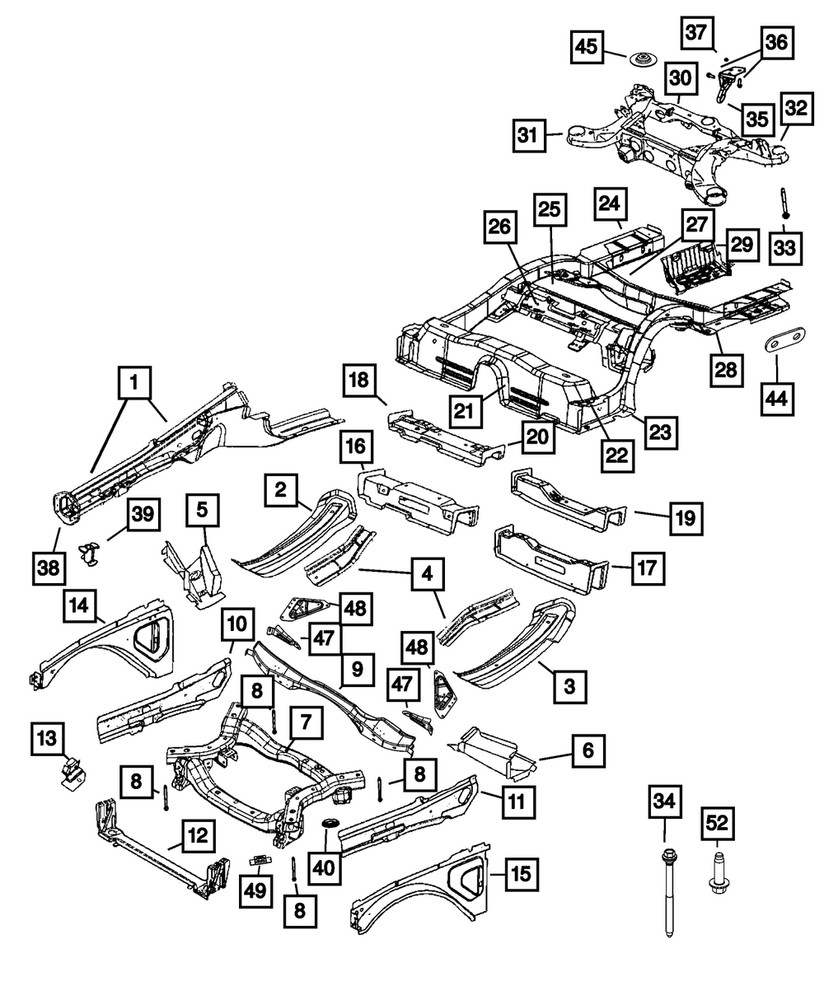 Genuine Mopar Cross-Member Isolator Left 68242707AA