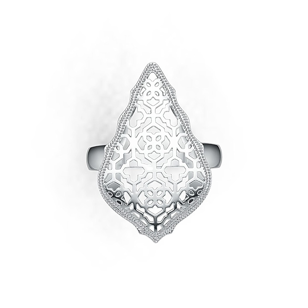Sterling Silver Ring Solid Filigree Wide Ornate Ring