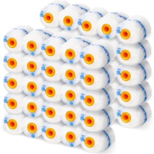 50 Pcs Microfiber Mini Paint Rollers High Density Microfiber Paint 2 Inch
