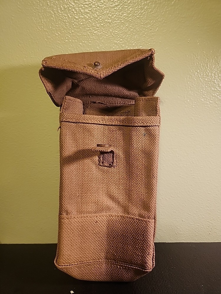 WW2 British Army Universal Ammo Pouch 1937 Pattern Khaki Canvas Web Gear (1941)