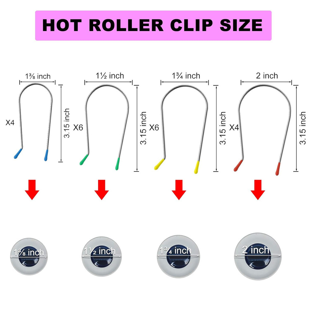 Hot Curler Clips Replacement Hot Roller Clips Rollers Securing Pins Fits 1.5 ...