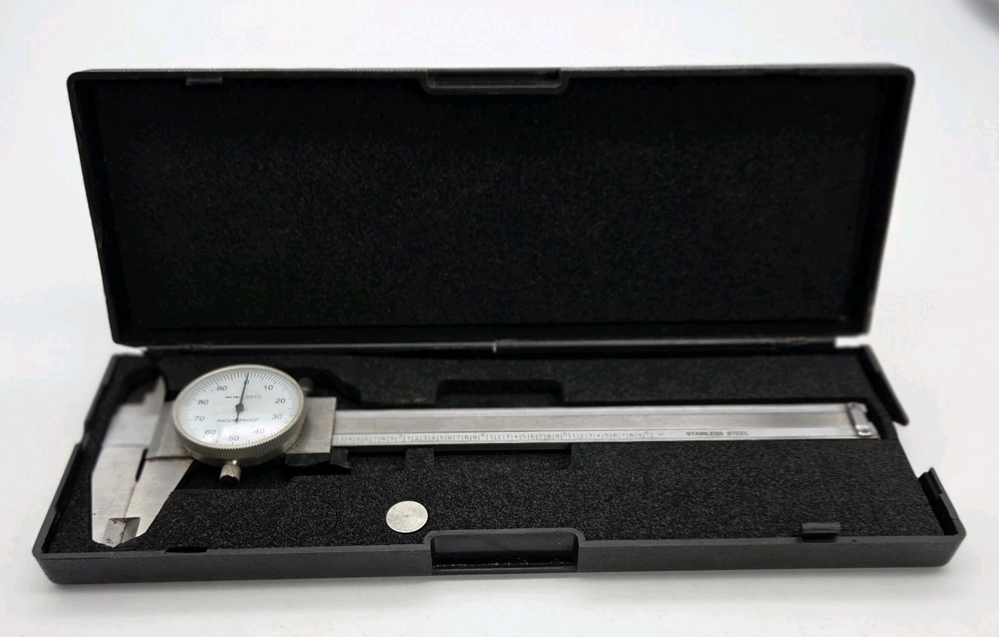 Shockproof Dial Caliper Stainless Steel 0-6" Range 0.001" Accuracy & Case