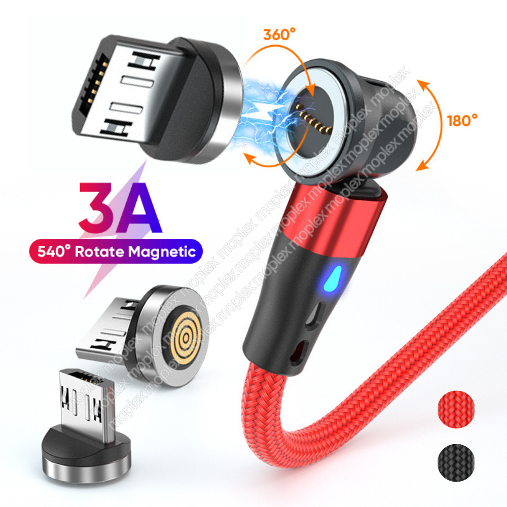 3 Pack Magnetic Micro USB Fast Charging Cable For Android Samsung Charger Cord