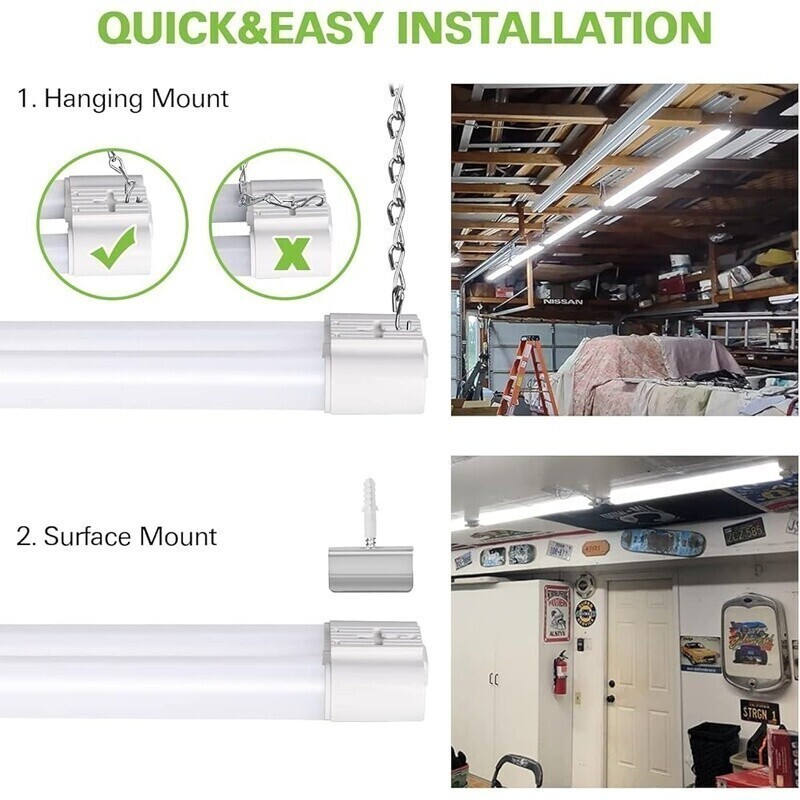 4FT LED Ceiling Light 4400lm Linkable Energy Saving 42W Easy Install Workshop