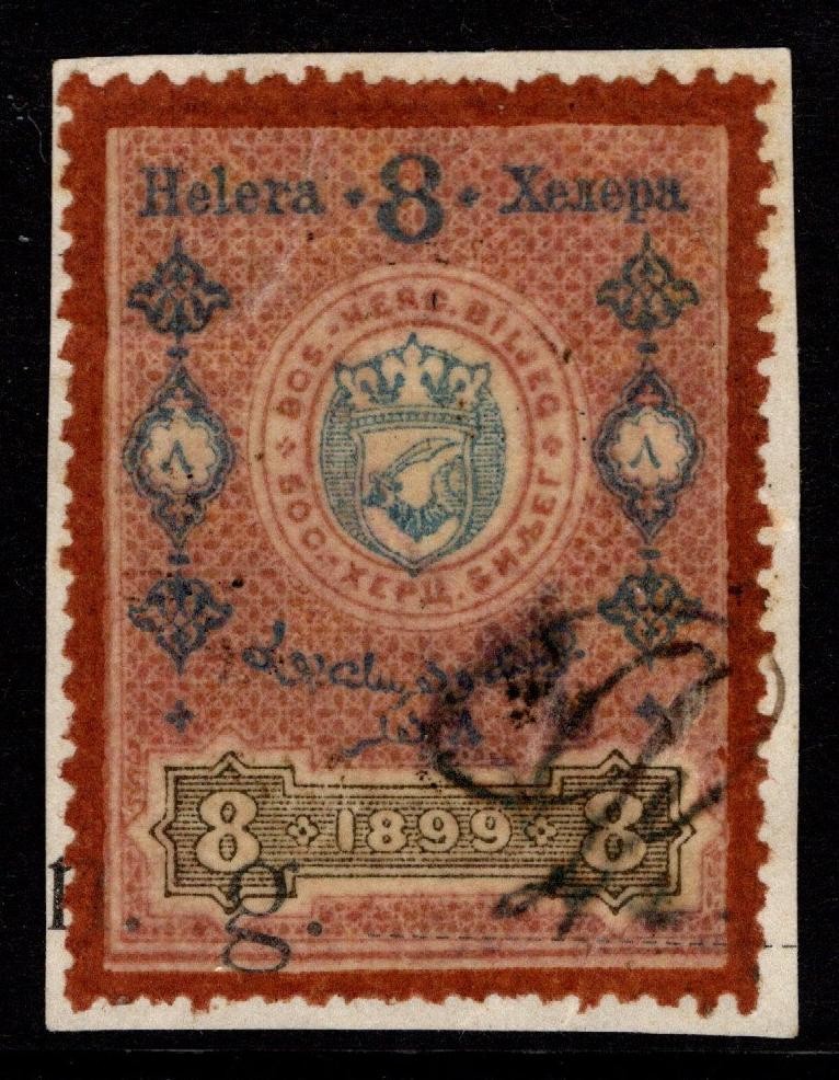 Bosnia 1899 8h Revenue Used / Cut On Piece - S53574