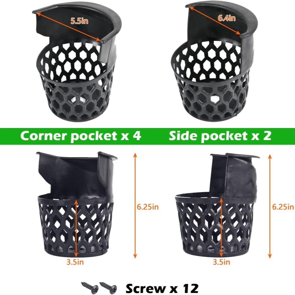 Table Replacement Pool web Pockets Billiard 6 Pocket of pocket Set Plastic ^ ╏