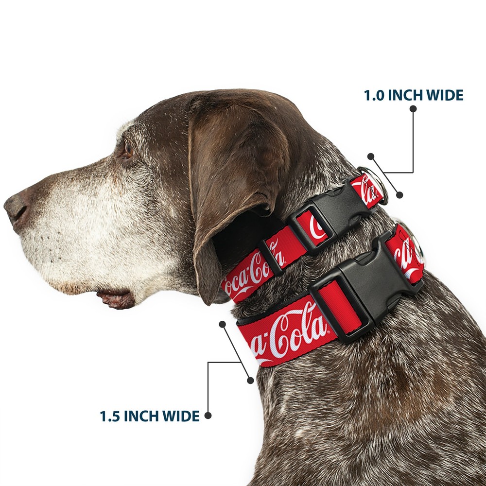 Plastic Clip Collar COCA-COLA Script Logo Red/White Large 15-24"