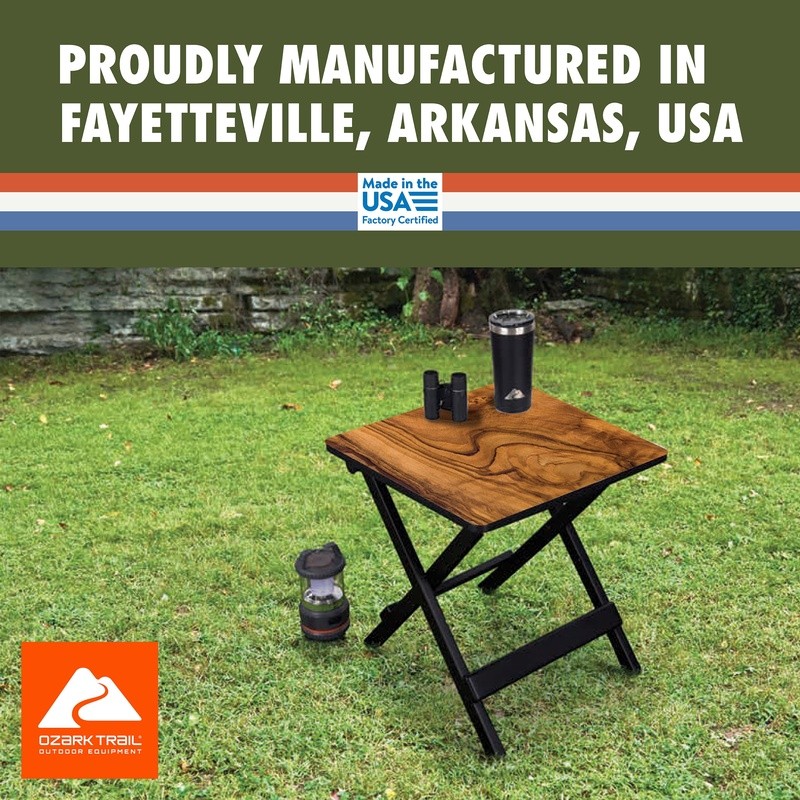 Compact 19in Folding Plastic Side Table Adjustable Height Indoor Outdoor Use