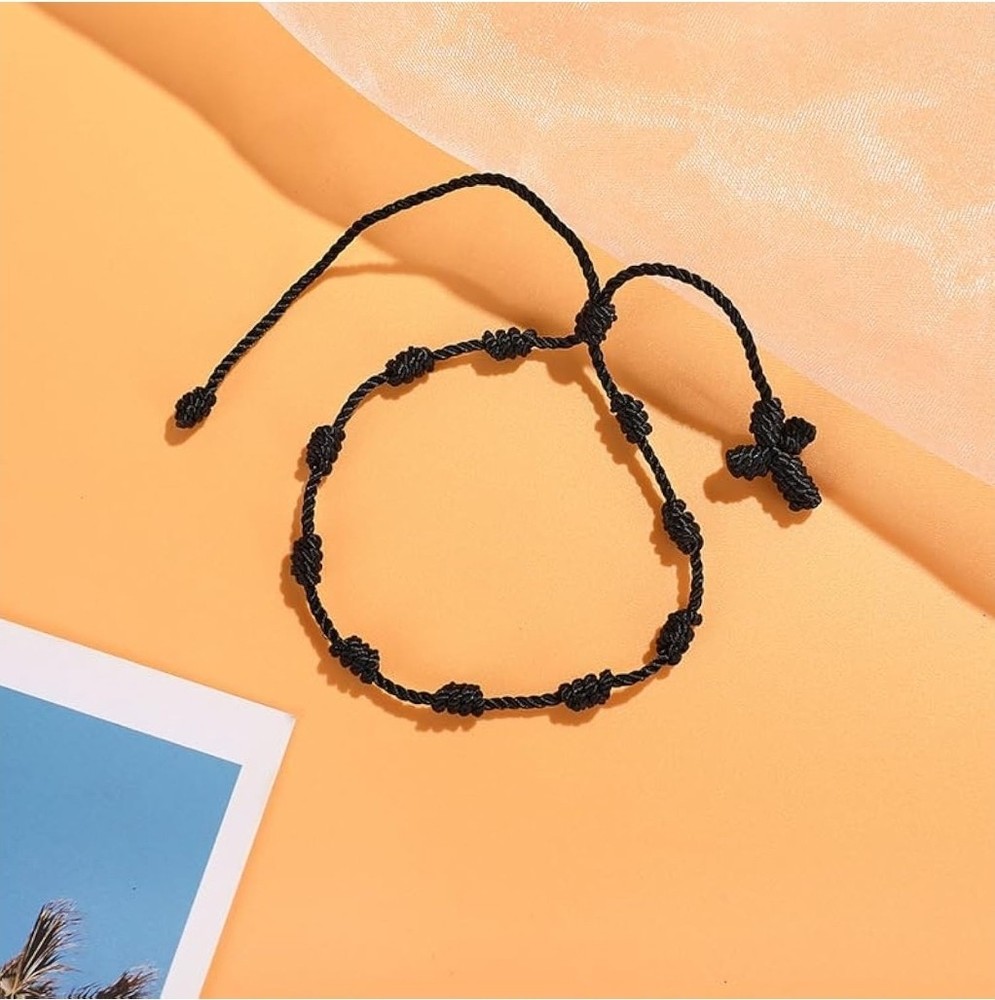 Knotted Rosary Bracelet - Black
