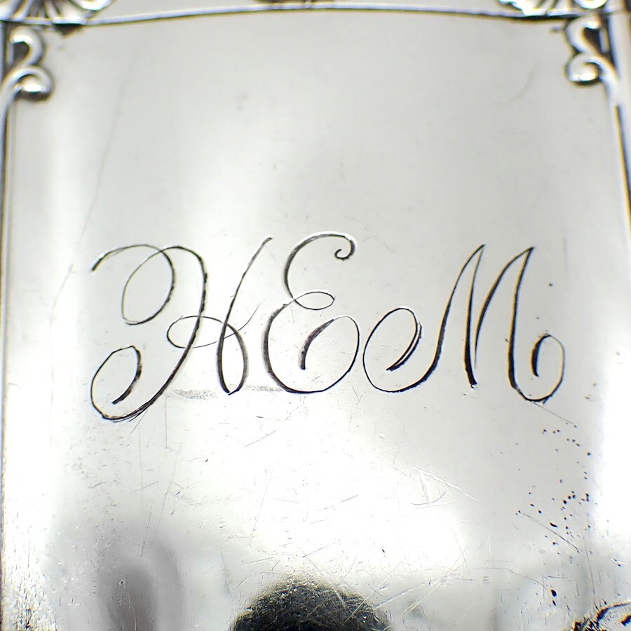 Floral Match Safe Box Gorham Sterling Silver 1910 Mono HEM