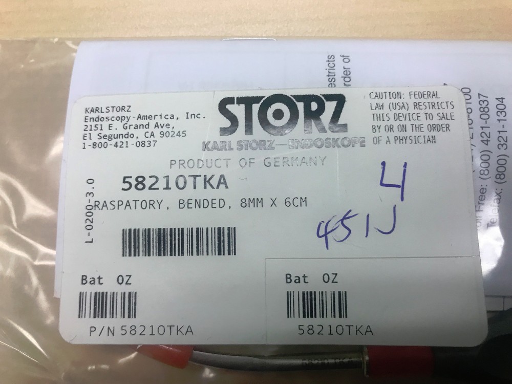 58210TKA  KARL STORZ Sharp straight elevator 8mm x 6cm