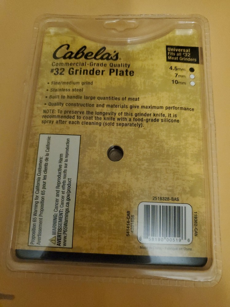 Cabela's Commercial Grade #32 x 4.5 mm Grinder Plate