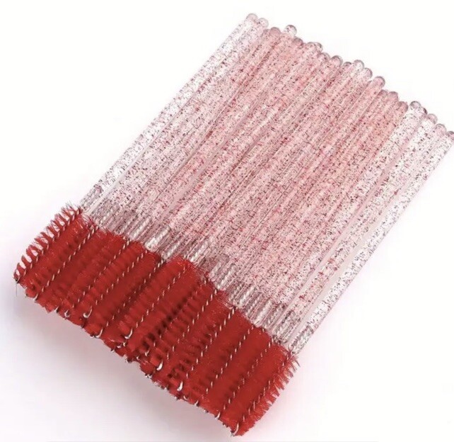Disposable 50 pcs per pack eyelash brushes mascara wands  applicator  spoolies