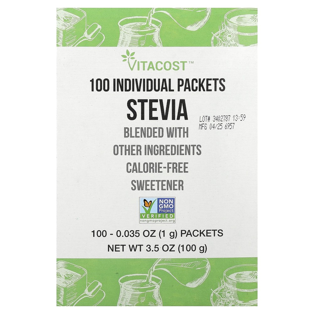 Stevia, 100 Packets, 0.035 oz (1 g) Each