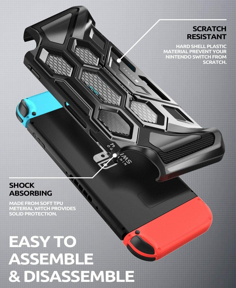 Mumba For Nintendo Switch Console Joy-Con Controller Grip Case Kickstand Cover