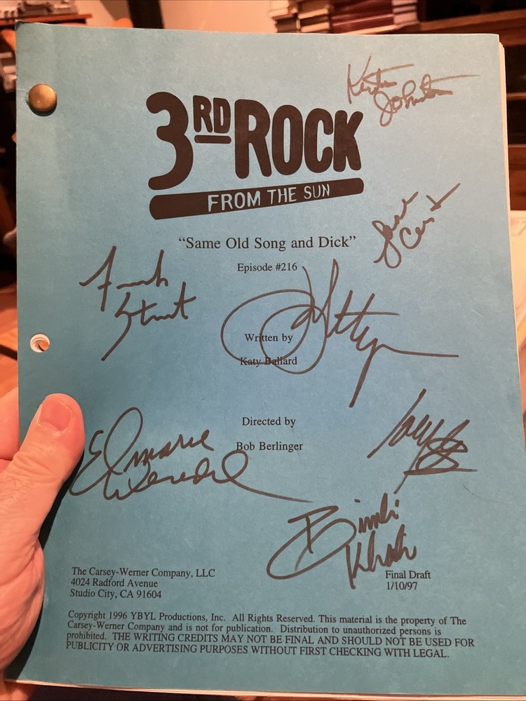 3RD ROCK FROM THE SUN / Bob Berlinger 1996 TV Script, "Same Old Song And Dick”