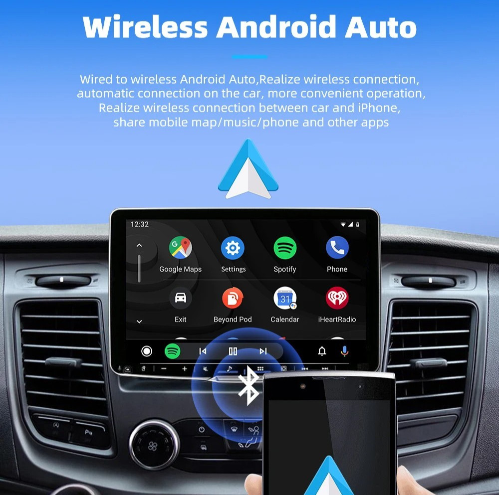 2-in-1 Wireless CarPlay Android Auto Adapter Plug & Play USB for iPhone Android