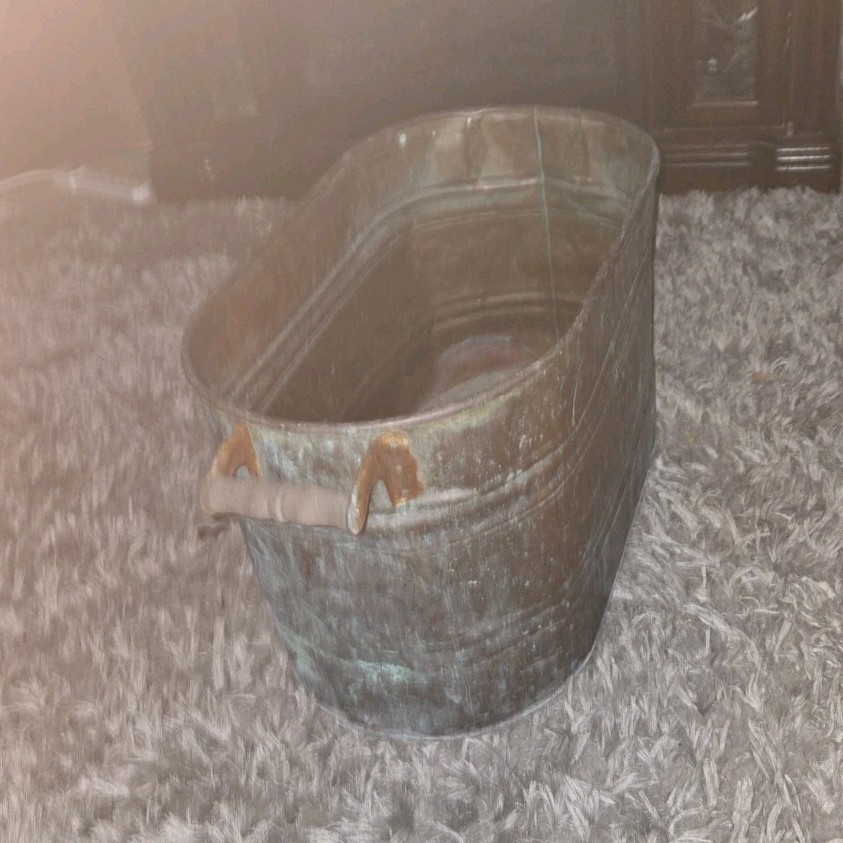 copper tub Handles  wood